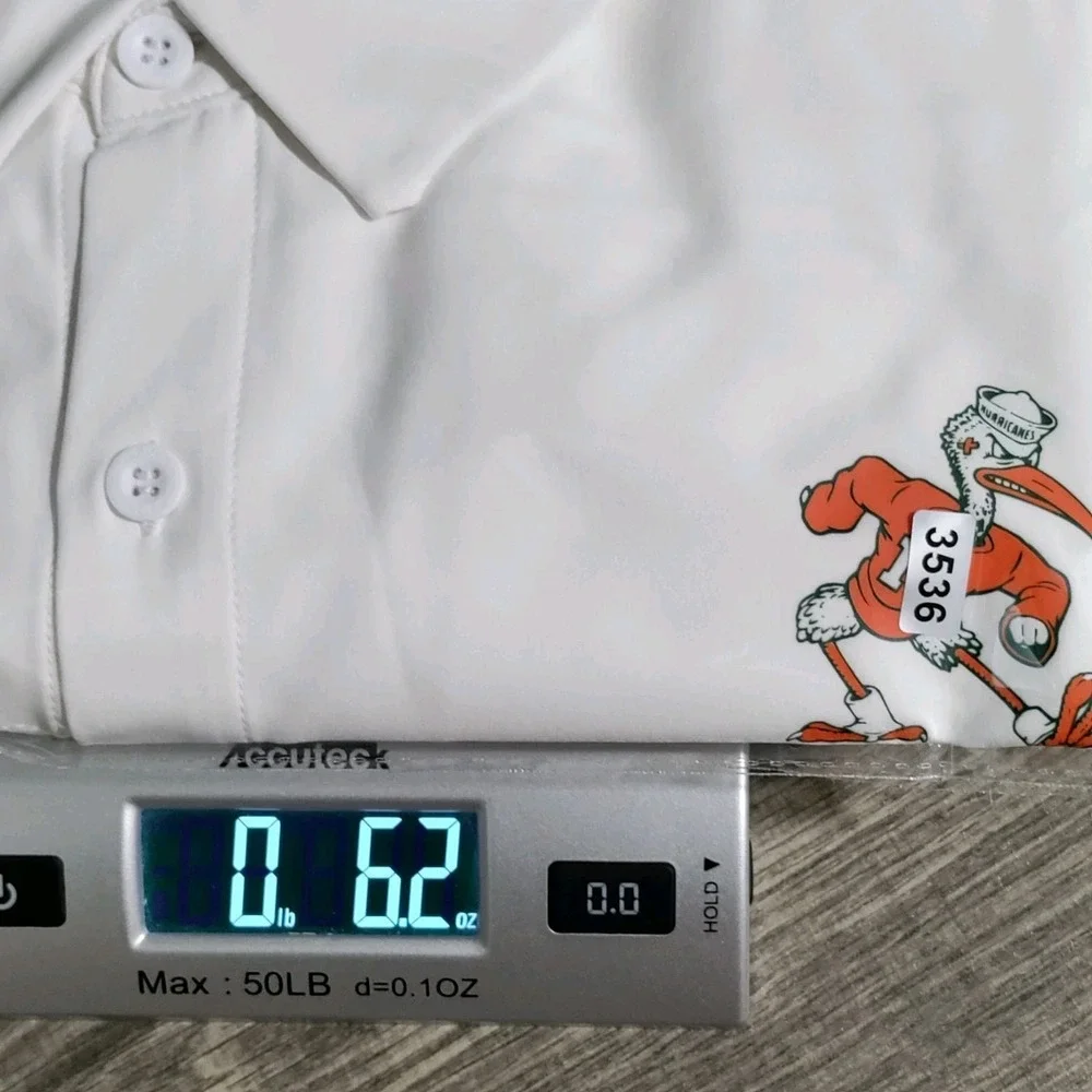 Adidas Miami Hurricanes Logo Button Up Shirt Mens 2XL White Short Sleeve‎ NCAA